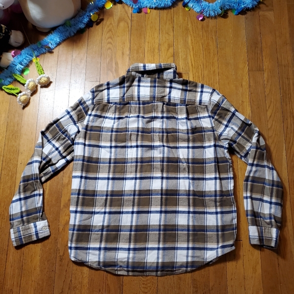 American Eagle Outfitters Blue and Brown Flannel Shirt - Picture 3 of 10